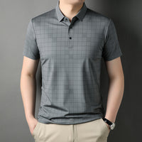 Men's Mercerized Cotton Fashion T-shirt Clothing For Middle-aged Dad Ice Silk Men's Clothing