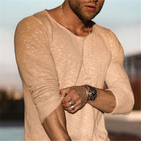 Summer Hot Style Slim T-shirt Men's Casual Long-Sleeved Shirt