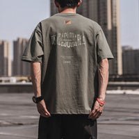 Pure Cotton Hong Kong Style Retro Short-sleeved T-shirt Men