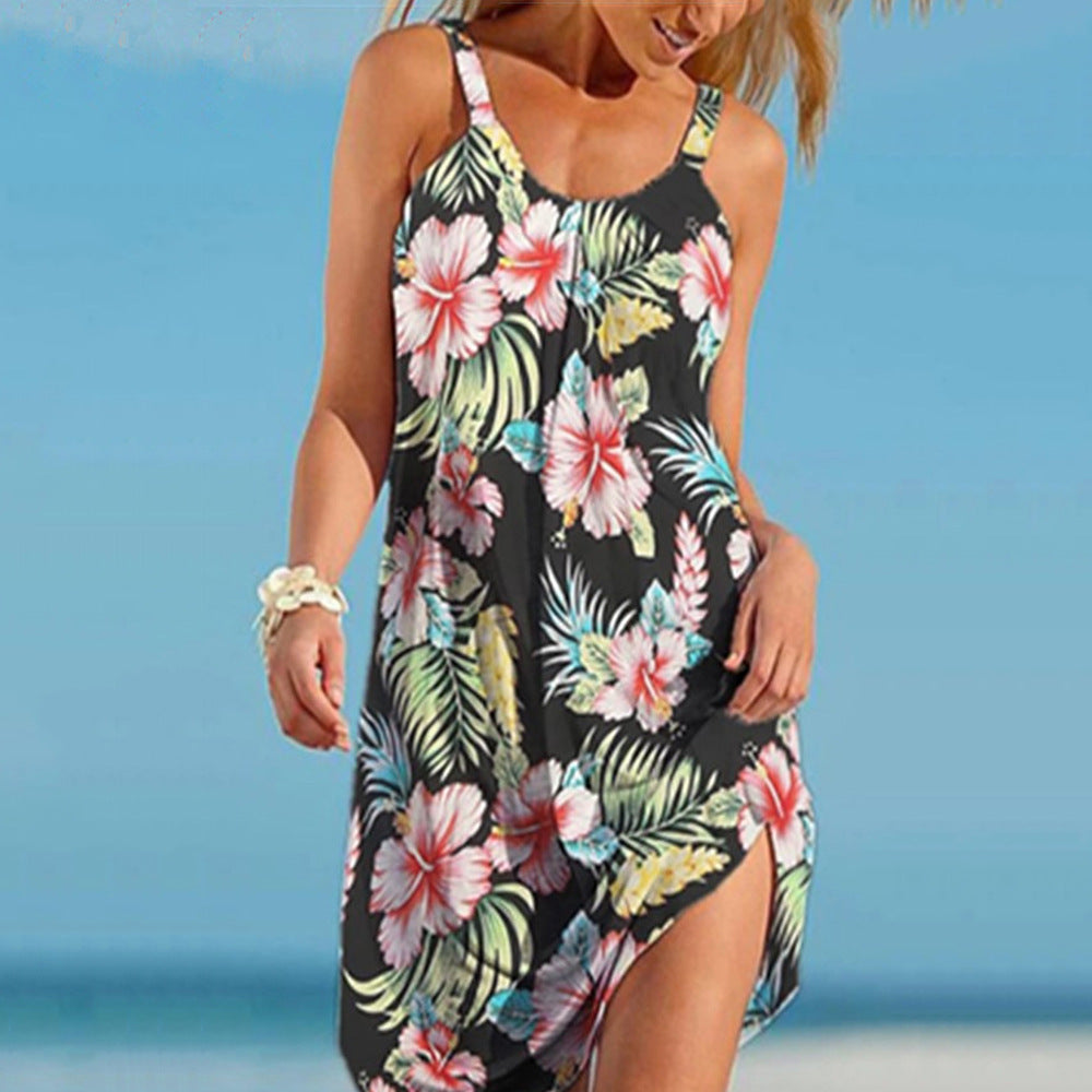 Summer New Style Urban Casual Printing Women's A-Line Skirt Dress