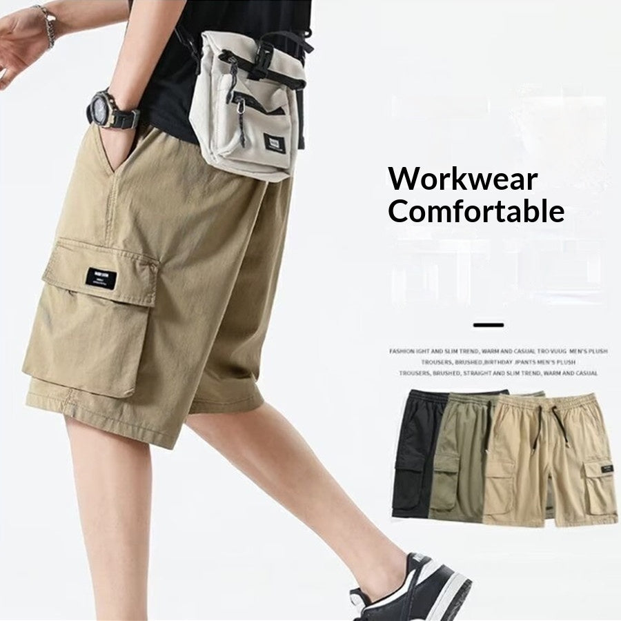 Japanese-style High-street Functional Workwear Shorts For Men