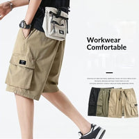 Japanese-style High-street Functional Workwear Shorts For Men