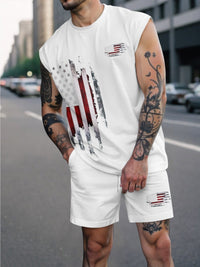 Mens Fashion Letter-Printed Sports Suit