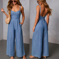 Solid-color Casual Workwear Jumpsuit For Women