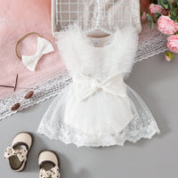 Siamese Triangle Sweet Bow Sleeveless Leotard Hair Band