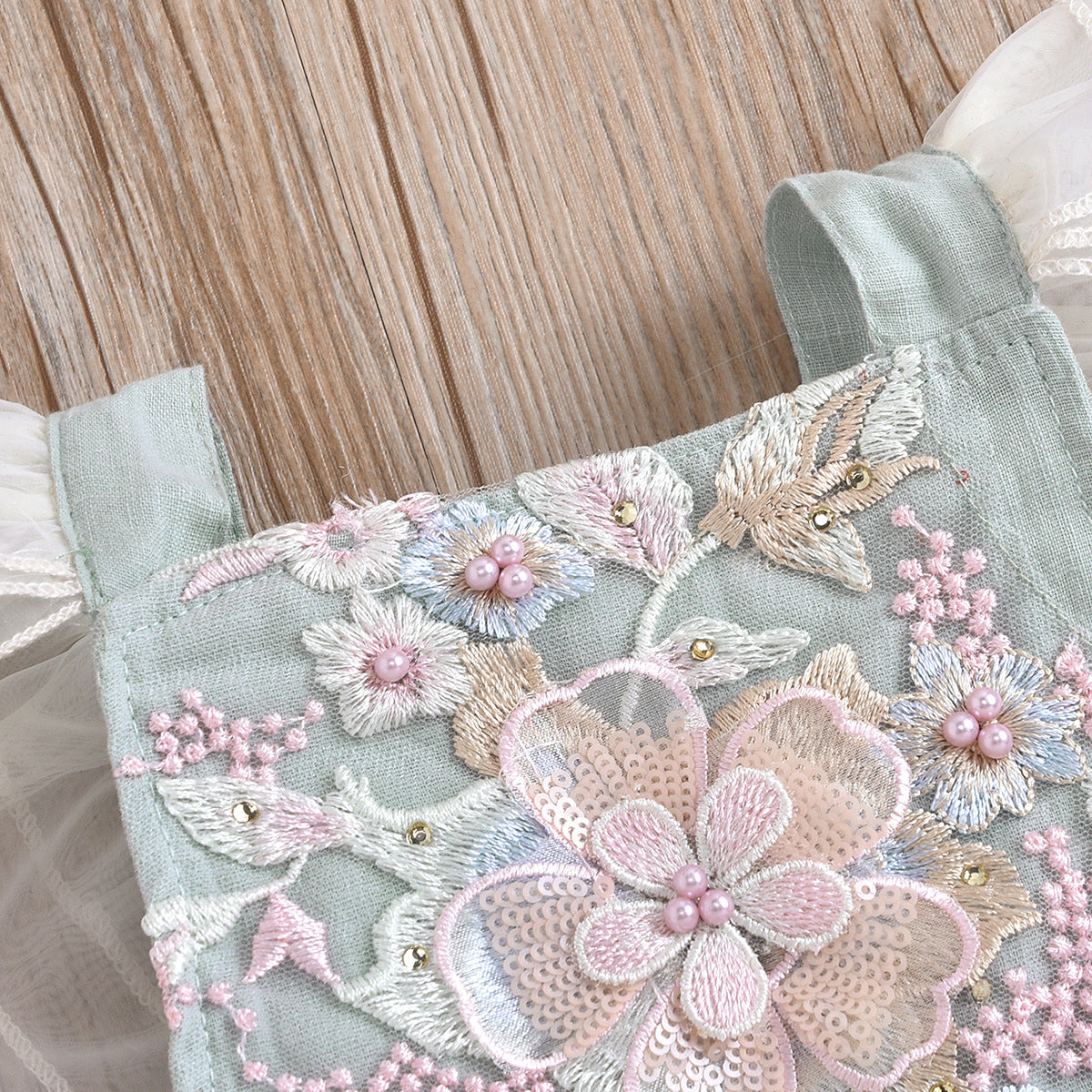 Female Child's Clothing Mesh Lace One-piece