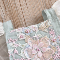 Female Child's Clothing Mesh Lace One-piece