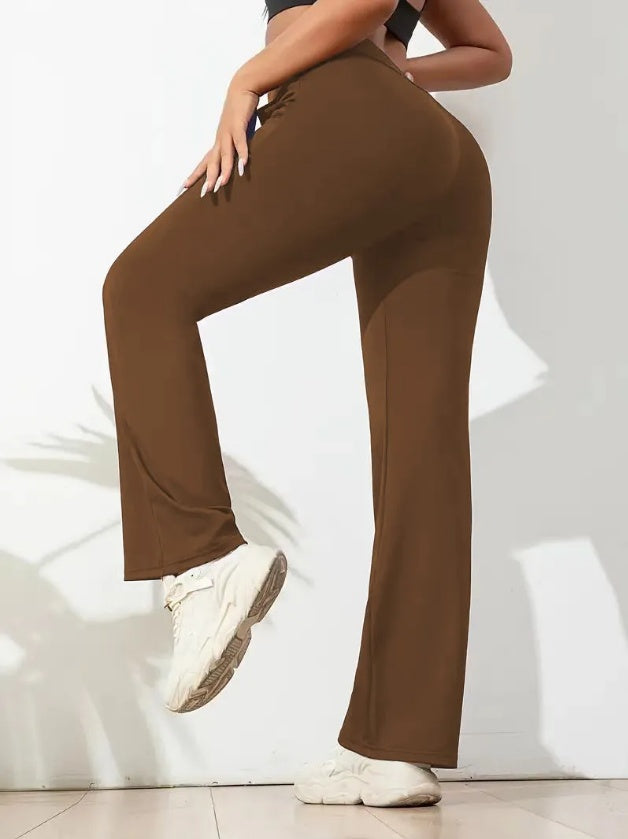 3pcs Butt-Lifting Flare Yoga Pants High Waist, Ultra Stretch, Naked Feel Leggings For Women