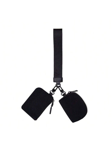 KeyChain Wallet Wristlet Wallets For Women Mini Zip Dual Pouch Wristlet