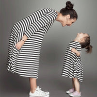 Family Clothing Matching Mother And Daughter Clothes Striped Dresses