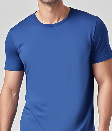 Solid-color Casual Short-sleeve Crew-neck T-shirt For Spring