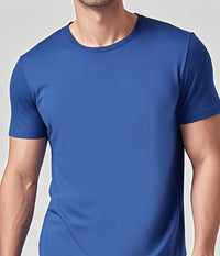 Solid-color Casual Short-sleeve Crew-neck T-shirt For Spring