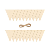 20pcs Wooden Triangular Flag Banners For Holiday Decoration Hanging
