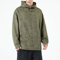 Chinese Style Suede New Chinese Style Pullover Hooded Sweater For Men