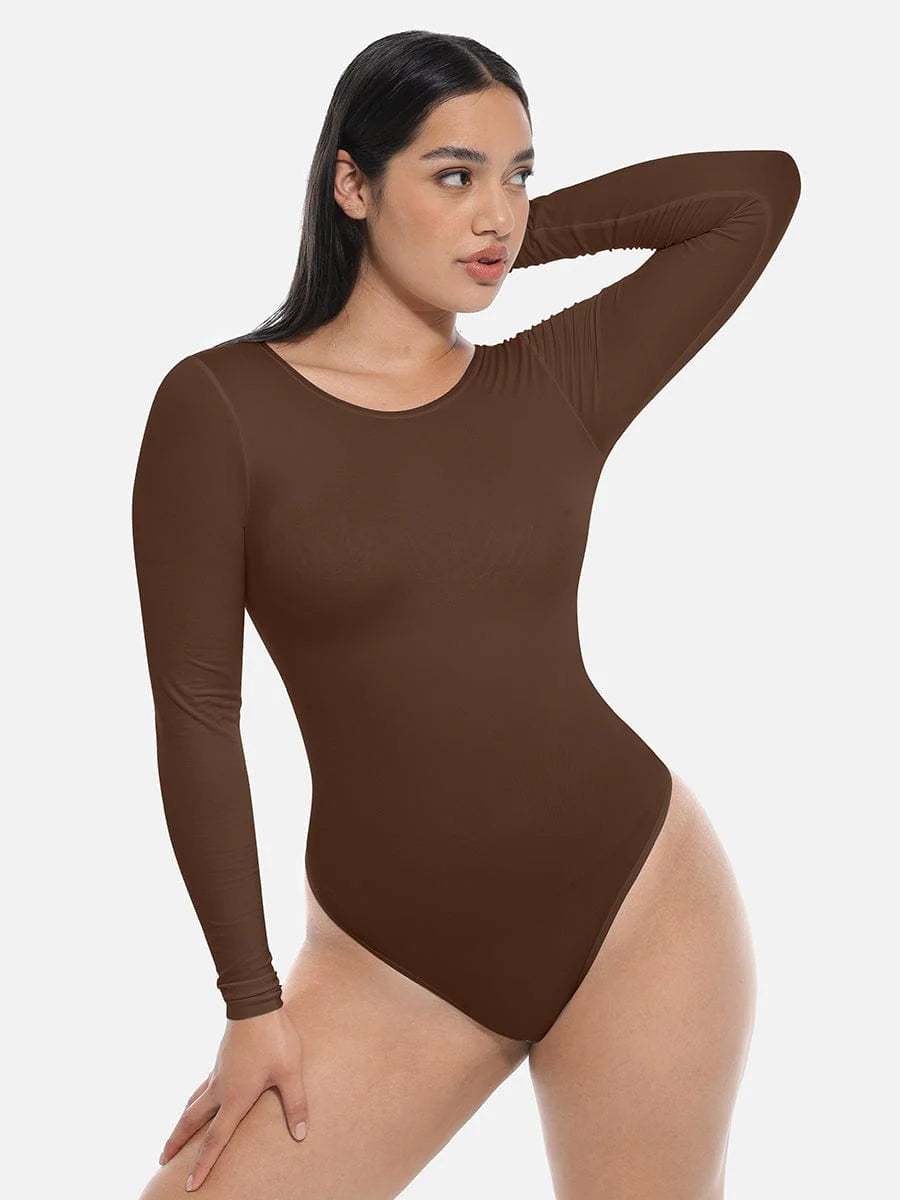 Seamless Bodysuit Long Sleeve Slim Corset Shapewear Bodysuit