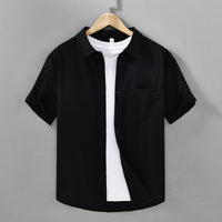 Summer Men's Casual Short-sleeved Cotton Shirt