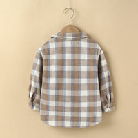 Version Fashion Small Plaid Shirt Children's Fashionable Foreign Style Single-breasted Casual