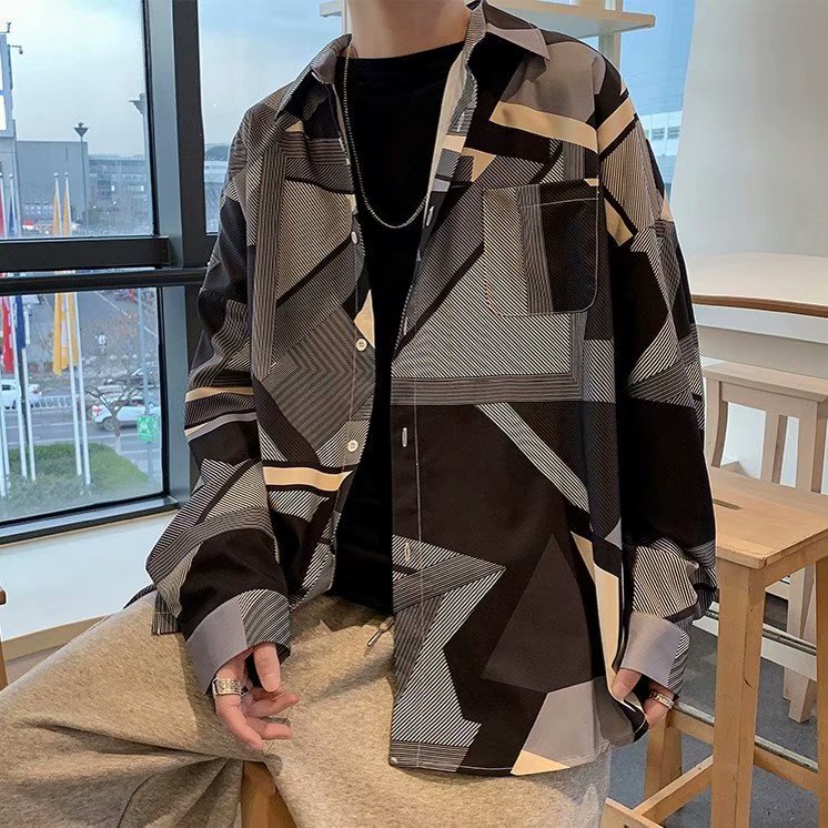 Hong Kong Style Vintage Floral Shirt Men