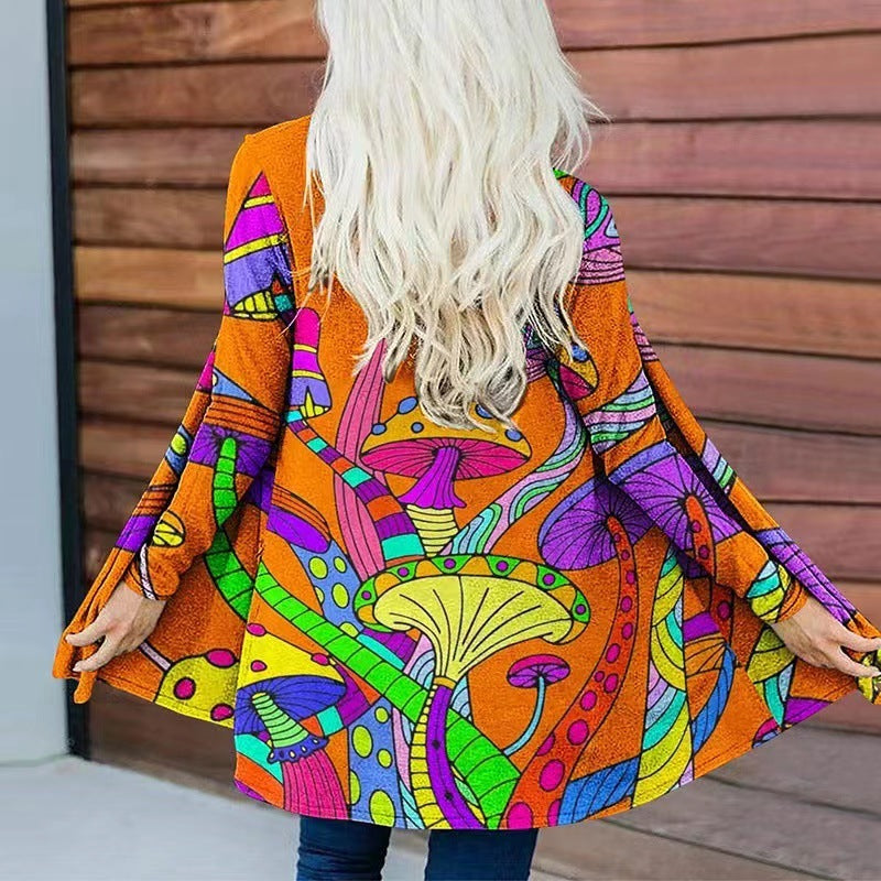 Women's Clothing Printed Trench Coat