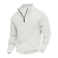 Men's Sweatshirt Autumn And Winter New Style Stand-up Collar Long Sleeve Small Check