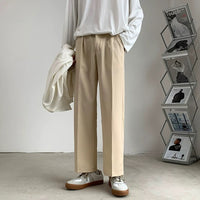 Loose Korean Style Casual White Wide Leg Trousers