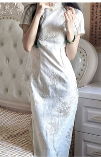 New Chinese Style National Style Retro White Improved Cheongsam