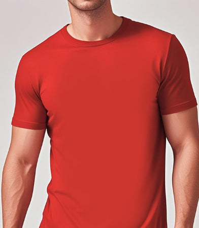 Solid-color Casual Short-sleeve Crew-neck T-shirt For Spring