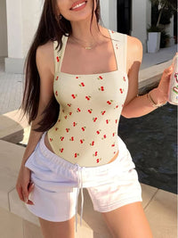 3 Pack NEW Women's Summer Outfit Baby Blue Cherry Print Jumpsuit For Women Vintage Chic