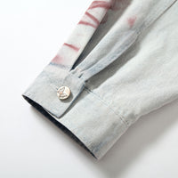 Inkjet Tie-dyed Denim Clothing Loose Jacket Men