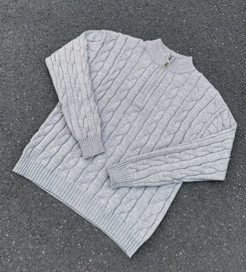 Mens Casual, Slightly High-neck Knit Sweater A Trendy Top
