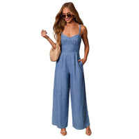 Solid-color Casual Workwear Jumpsuit For Women