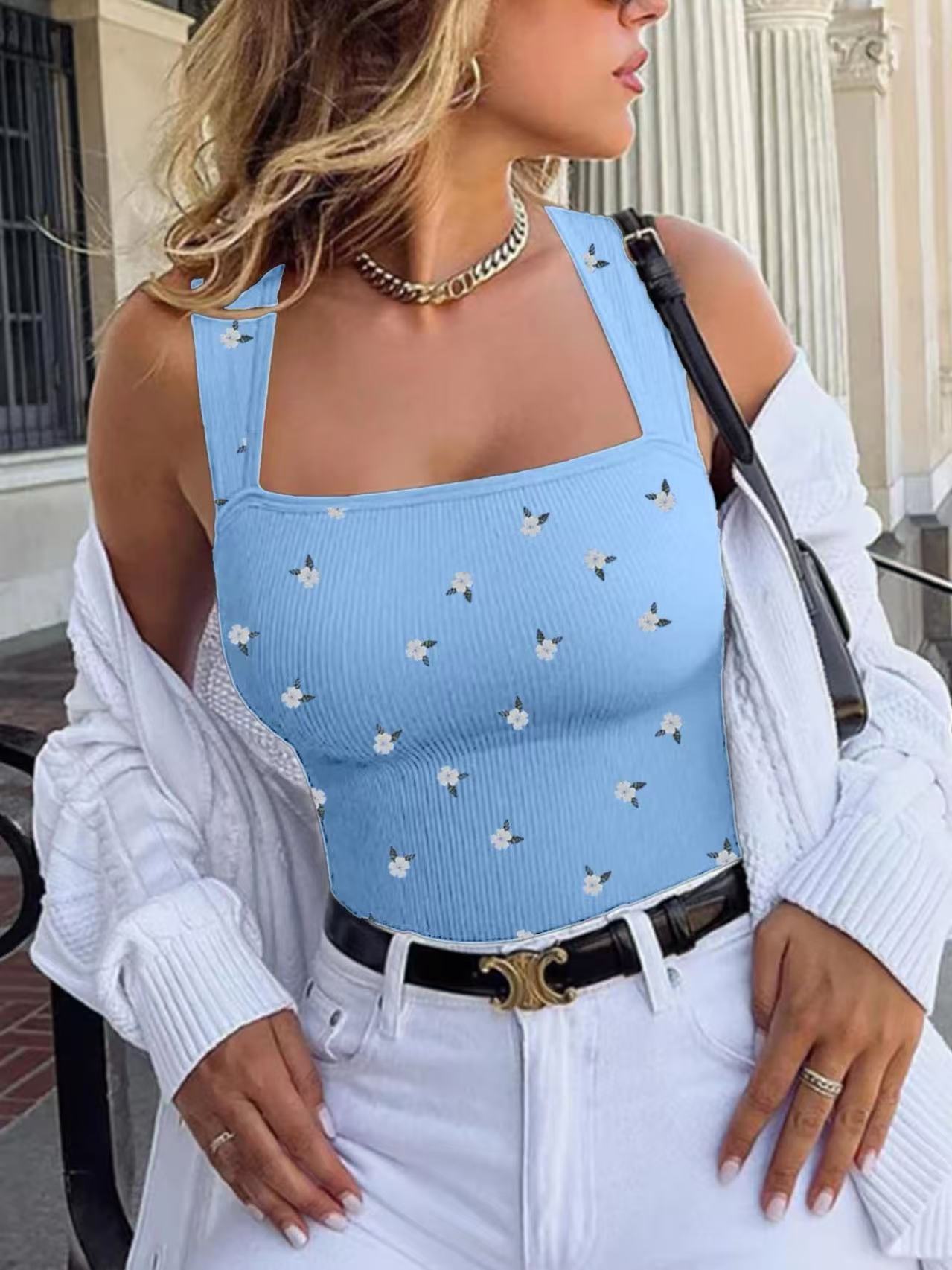 3 Pack NEW Women's Summer Outfit Baby Blue Cherry Print Jumpsuit For Women Vintage Chic