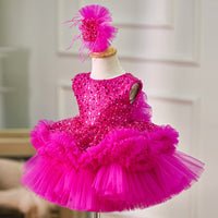 Girls Fashion Color Sequined Princess Dress