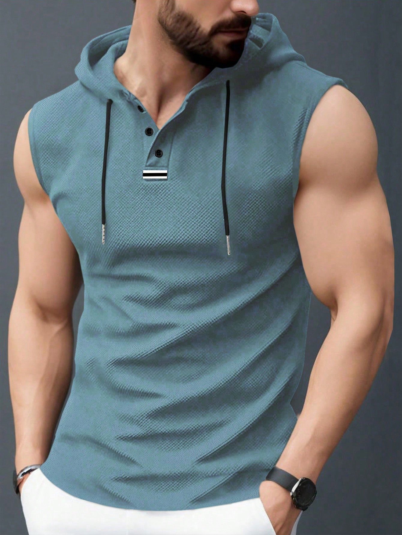 Men's Loose-Fit Hooded Casual Sleeveless T-Shirt Vest