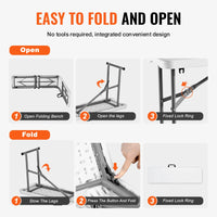 6FT Plastic Folding Bench Portable Outdoor Bench For Picnic Camping Garden
