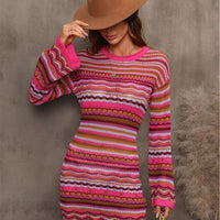 Women's Fashion Cutout Patchwork Knit Dress
