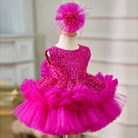 Girls Fashion Color Sequined Princess Dress