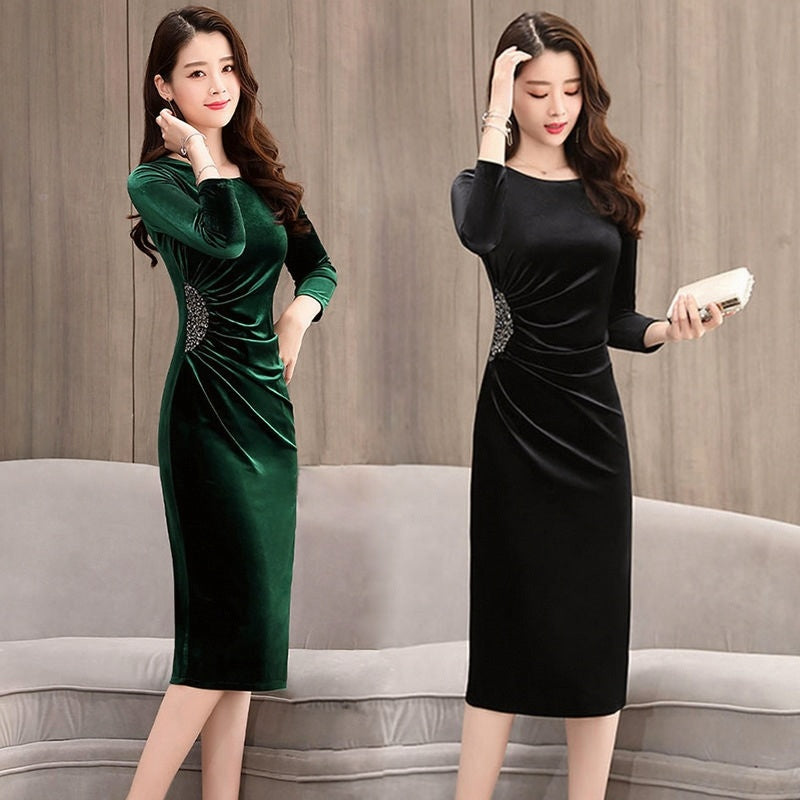 Women's Spring Clothing Pleuche Dress