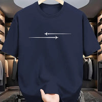 Pattern Printed Comfortable Sports Round Neck T-shirt