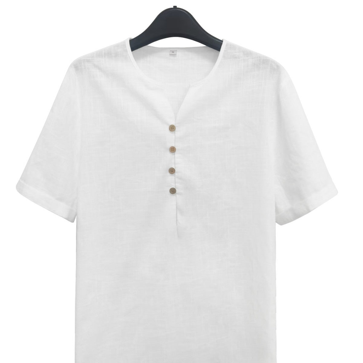 Mens Lightweight White Short-sleeve Top