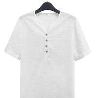 Mens Lightweight White Short-sleeve Top