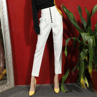 Women In Trousers And High-waist Suits Show Thin Radish