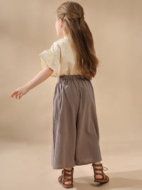Retro Loose Girls' High Waist Wide Leg Pants