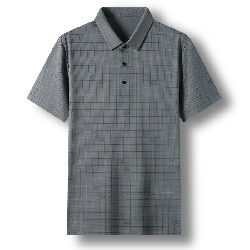 Men's Mercerized Cotton Fashion T-shirt Clothing For Middle-aged Dad Ice Silk Men's Clothing