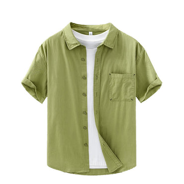 Summer Men's Casual Short-sleeved Cotton Shirt