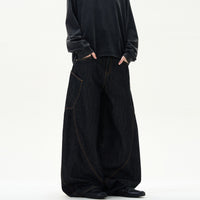 Retro Street Design Sense Silhouette Curved Knife Jeans