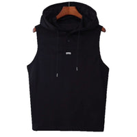 Men's Loose-Fit Hooded Casual Sleeveless T-Shirt Vest