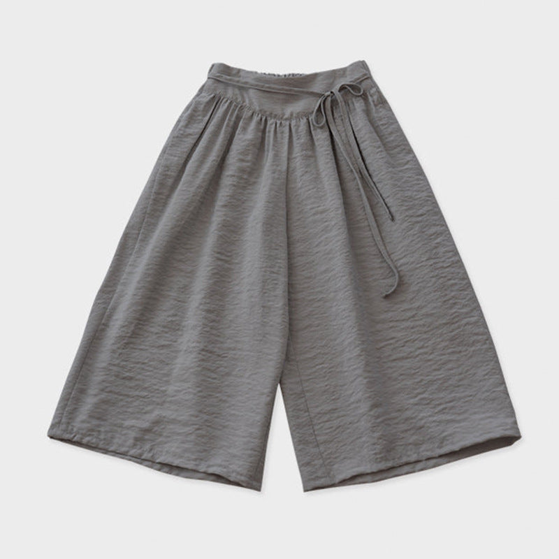 Retro Loose Girls' High Waist Wide Leg Pants