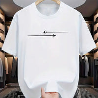 Pattern Printed Comfortable Sports Round Neck T-shirt