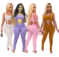 The New Style Fashion Street Style Temperament Bandage Sleeveless Jumpsuit Women